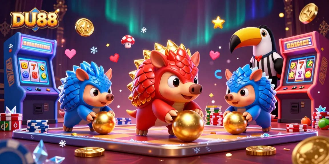 Engage with thrilling DU88 action as pangolins clash in a dynamic casino showdown.