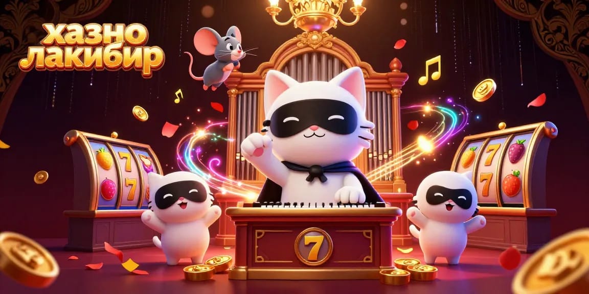 Experience the thrill of казино лакибир with vibrant slot reels and animated characters in a dynamic casino scene.