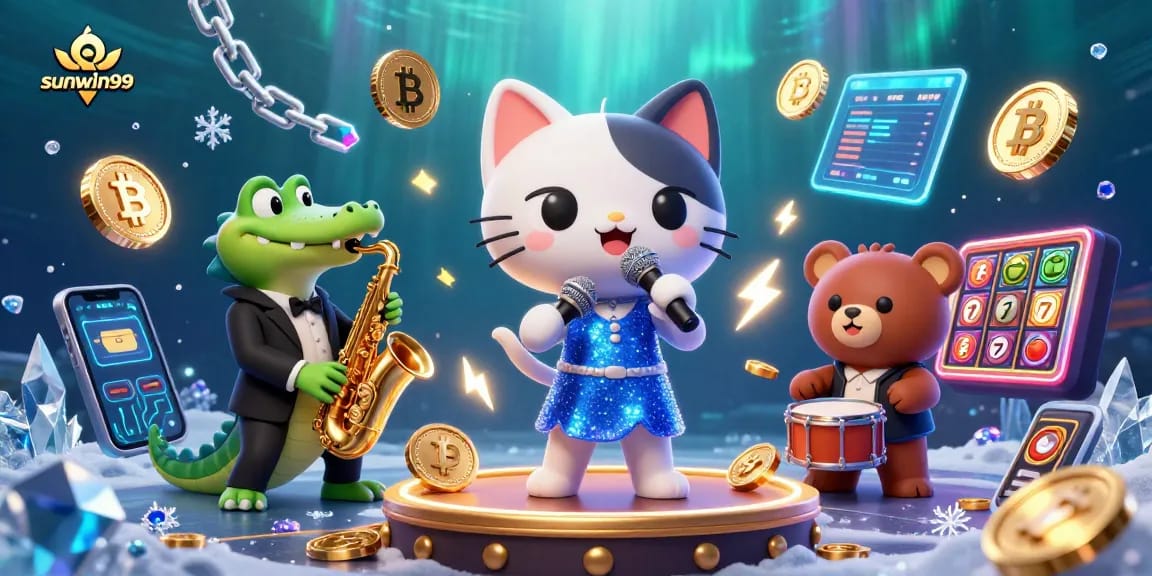 Engage in thrilling action with sunwin99 as the lively characters perform in a vibrant casino scene.