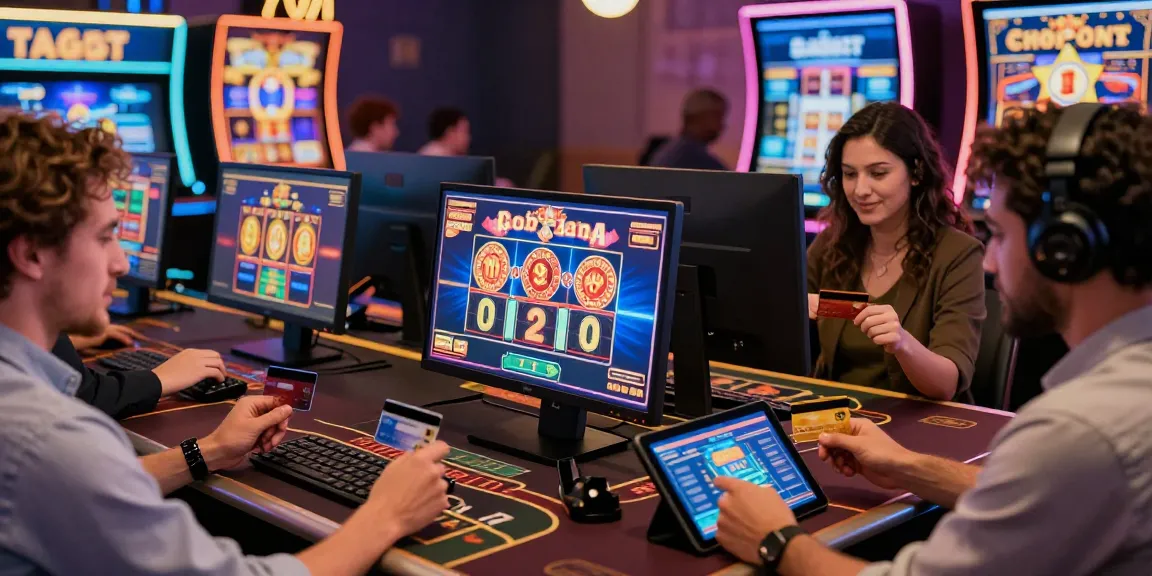 Players enjoying casinos that accept credit cards in an engaging online gaming environment, displaying excitement and vibrant atmosphere.
