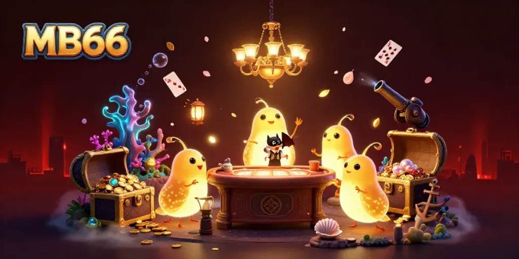 Engage in thrilling MB66 casino games illuminated by glowworms in a vibrant underground scene.