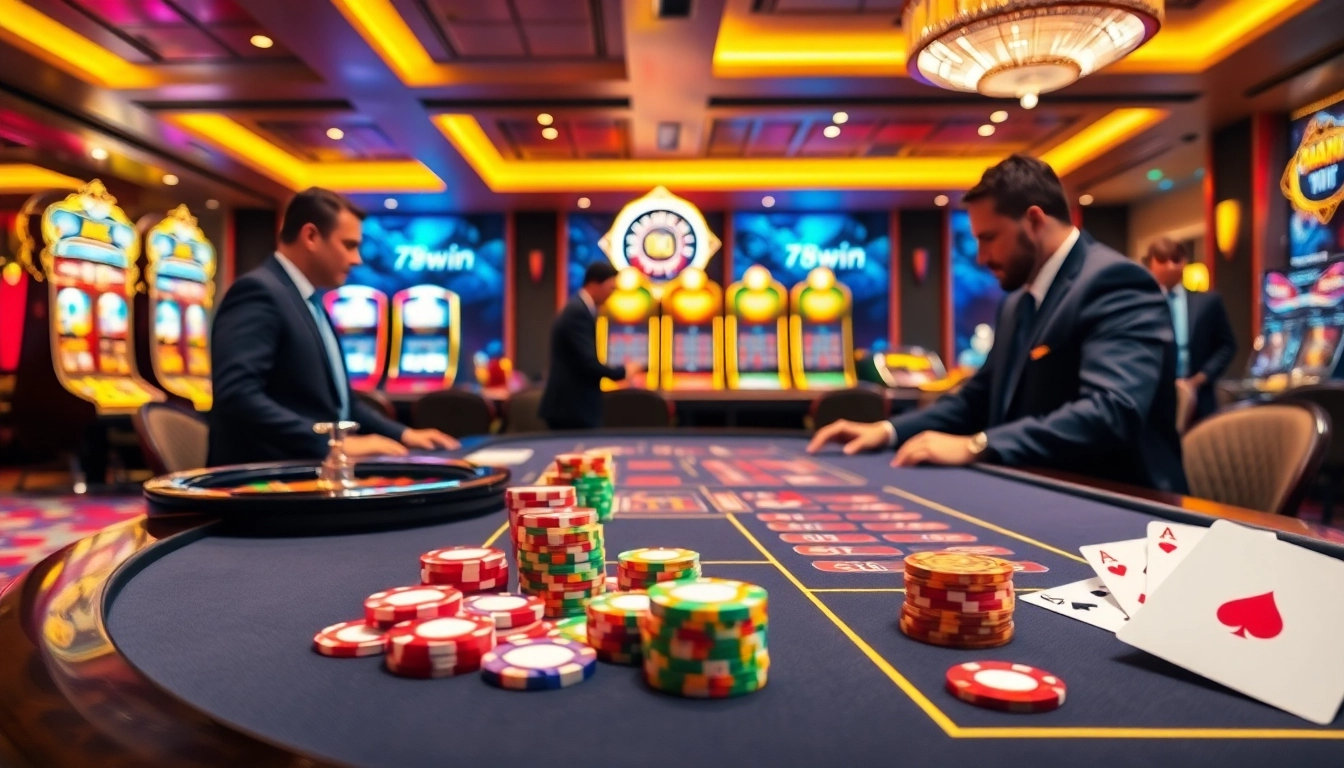 Experience the thrill of winning with 78win Com at a vibrant casino table.