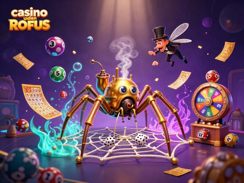 Experience excitement with casino uden ROFUS's unique 3D steampunk spider web theme.