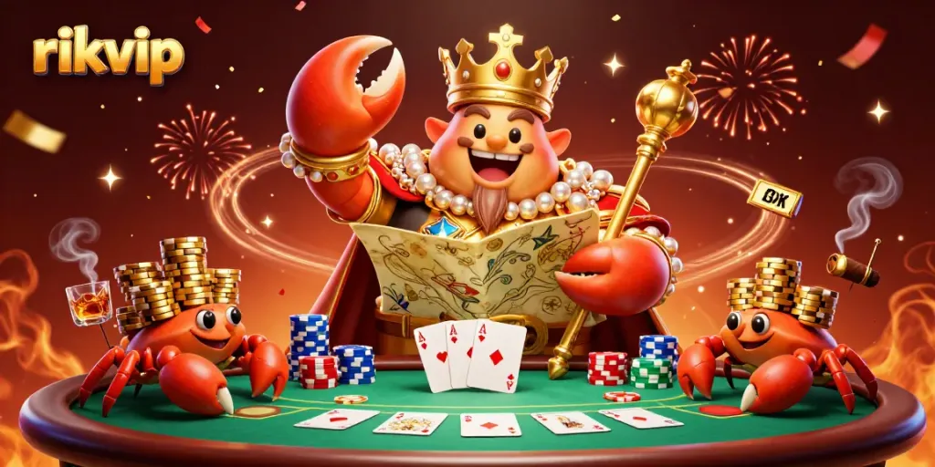 Experience the thrill of rikvip with the golden crab emperor leading an exciting game scene.
