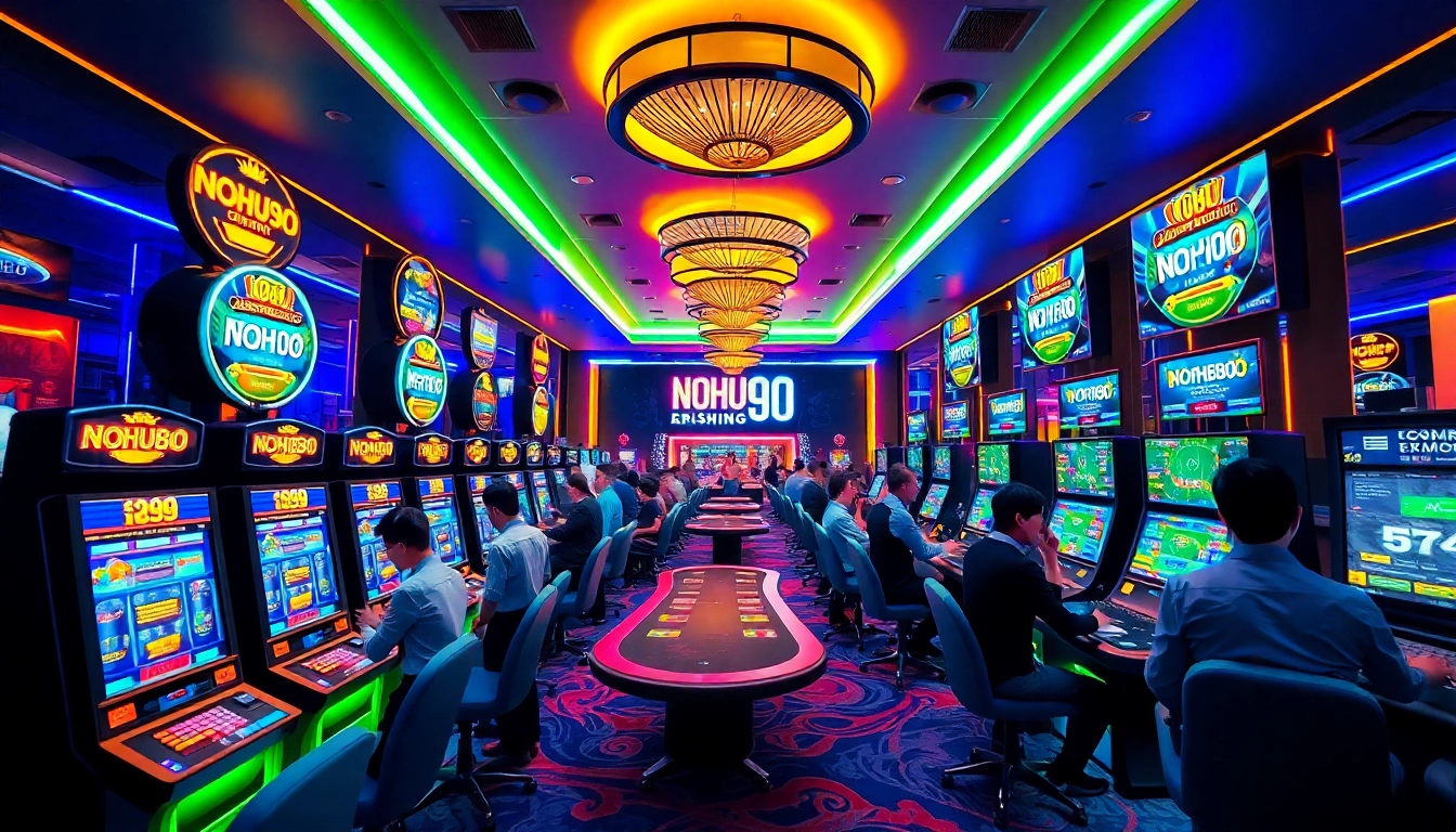 Exciting gaming scene at NOHU90, showcasing vibrant atmosphere and engaging players.