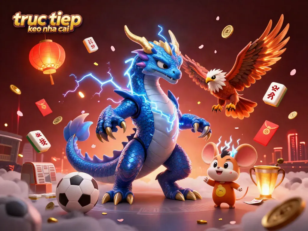 Engage with truc tiep keo nha cai featuring an electrifying sports betting scene with dynamic characters and gaming elements.