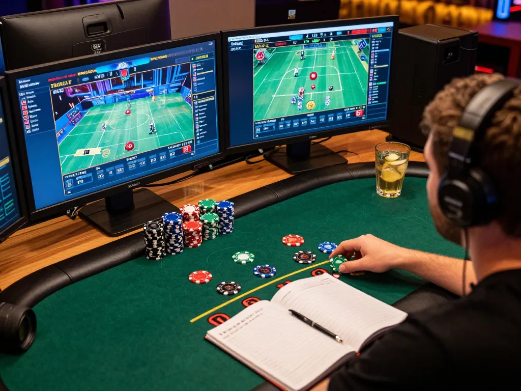 Engaged player using five88 for live dealer blackjack with strategy notes visible and cozy setup