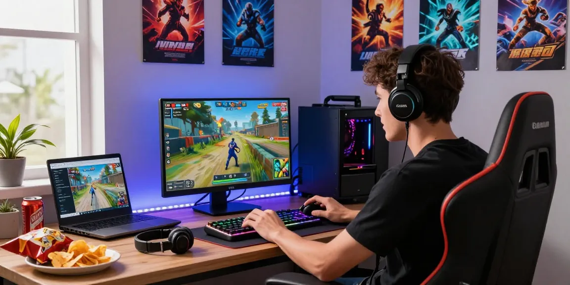 Exciting gaming environment with rokok88 mobile gamer focused on gameplay, vibrant accessories, and engaging atmosphere.