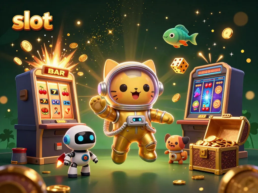 Experience thrilling slot victories with a dynamic scene of a jackpot explosion around vibrant characters.