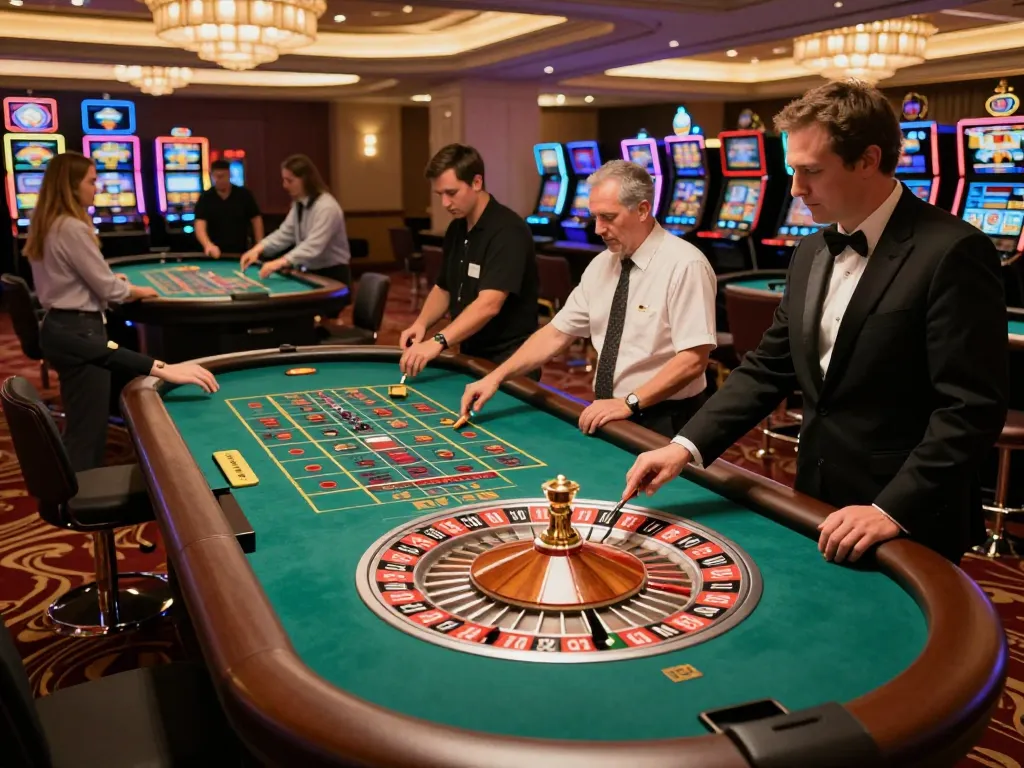 Place your bets at rokok 88's exciting roulette table with players engaged in the game.