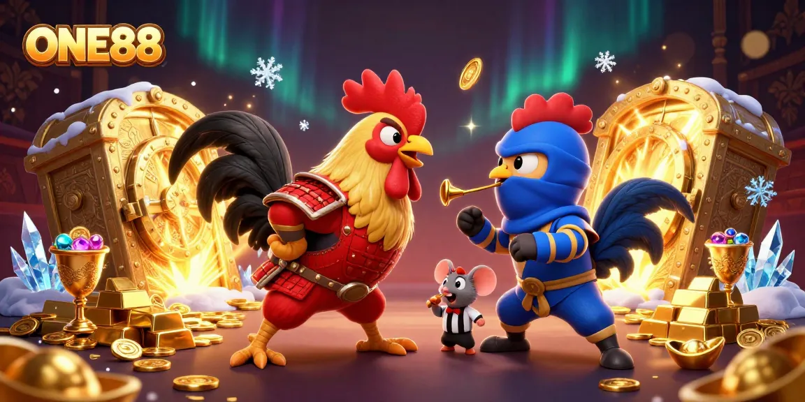 ONE88: Experience intense rooster battles in a vibrant, treasure-filled arena.