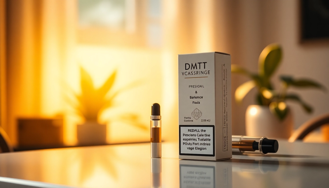 Buy DMT online through a premium vape cartridge showcased elegantly.