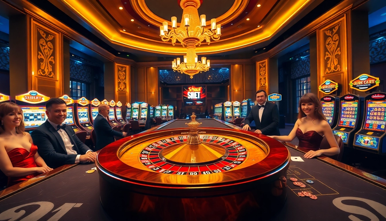 Experience the thrilling ambiance of SHBET's luxurious casino environment with vibrant games.