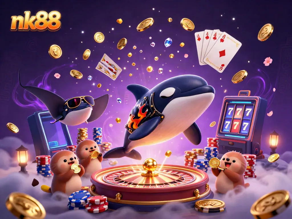 Experience thrilling gameplay with nk88 featuring vibrant cartoon sea creatures and casino action.