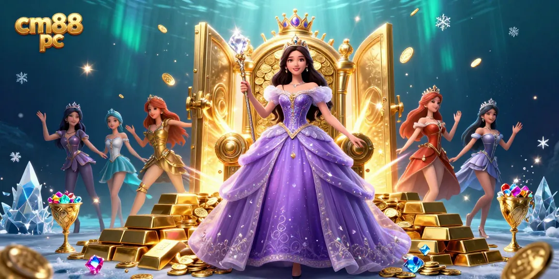 Play cm88 pc and win with a stunning royal theme featuring golden coins and jewels.