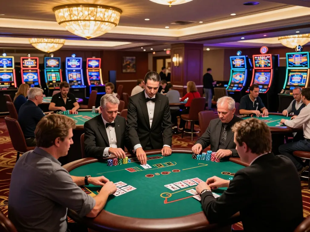 Players engage at blackjack tables on dn88.com, showcasing thrilling casino moments and vibrant atmosphere.