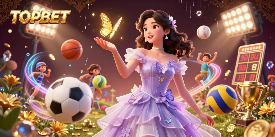 Engage in thrilling sports betting at TOPBET with dynamic 3D visuals of winning scenes.