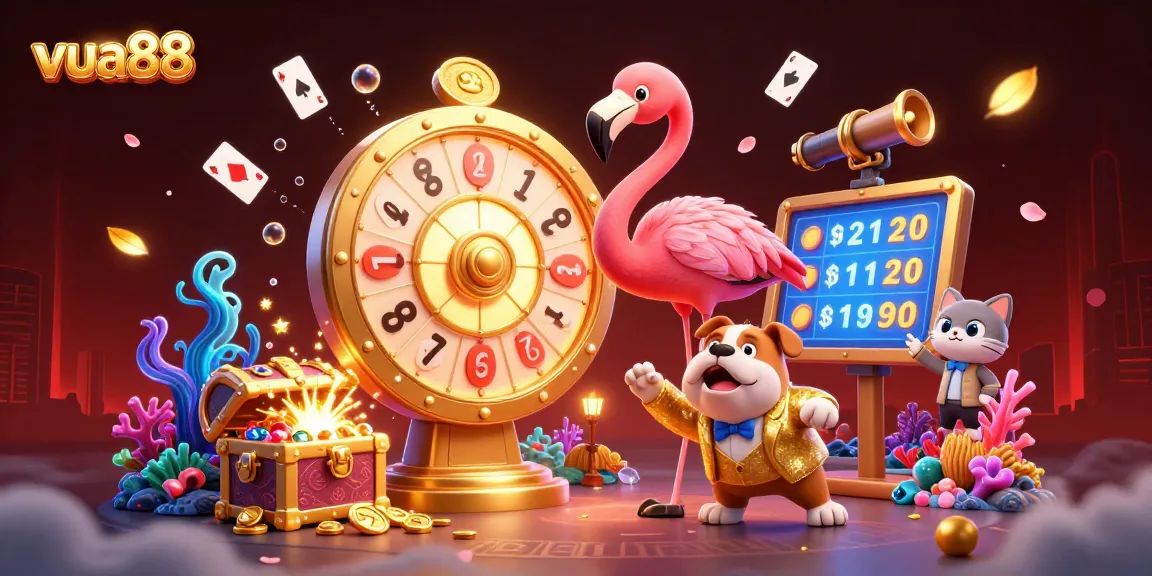 Engage with exciting casino gameplay at vua88 featuring jackpot opportunities, vibrant illustrations, and thrilling elements.