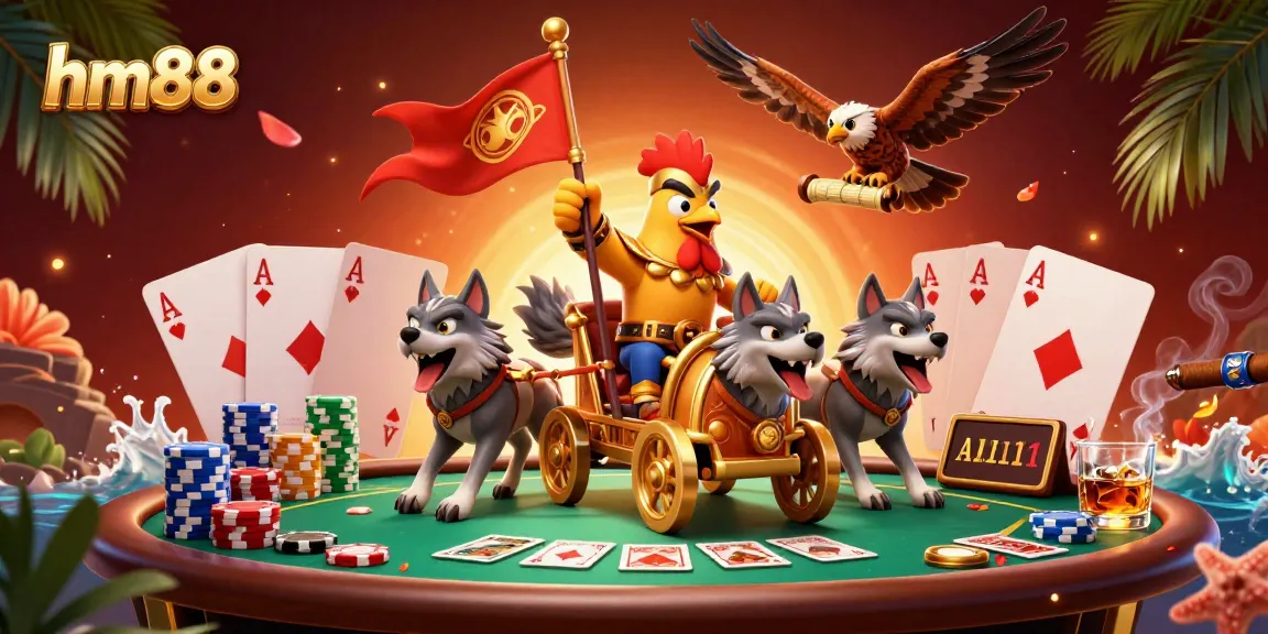 Experience victory at hm88 with a dynamic casino scene featuring thrilling poker elements.