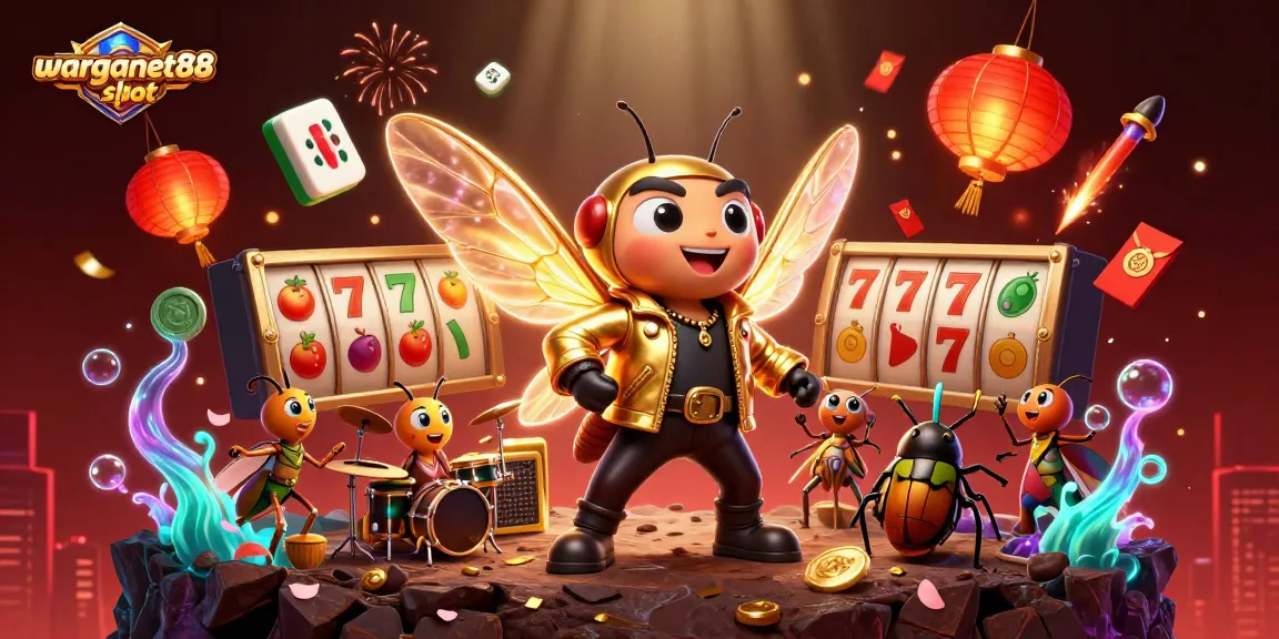 Experience the excitement of warganet88 slot with a vibrant casino-themed 3D illustration.