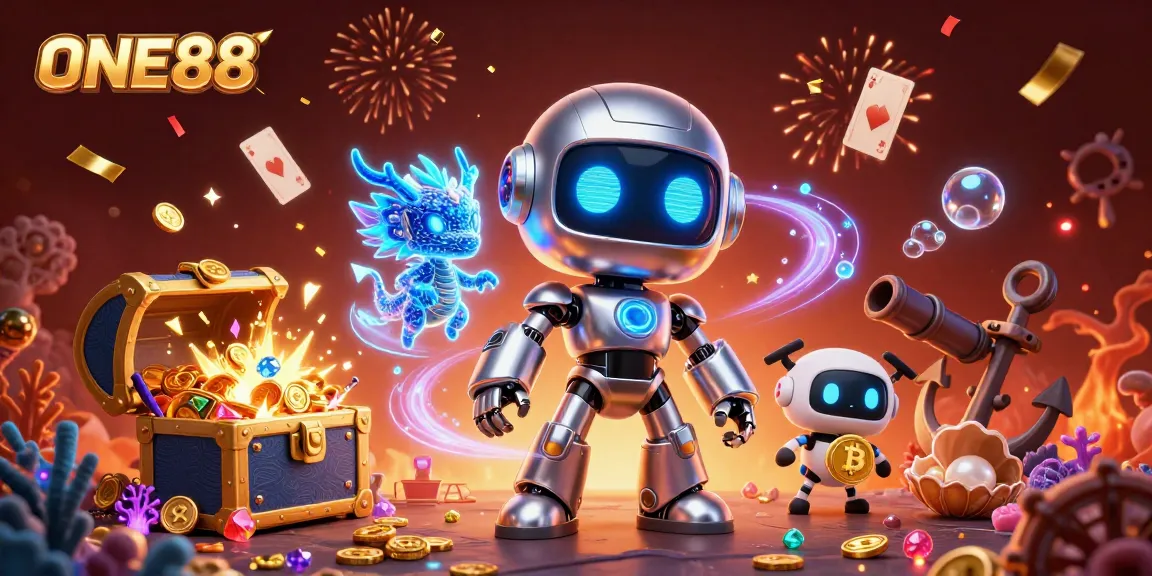 Experience thrilling betting adventures with ONE88's vibrant 3D casino illustration.