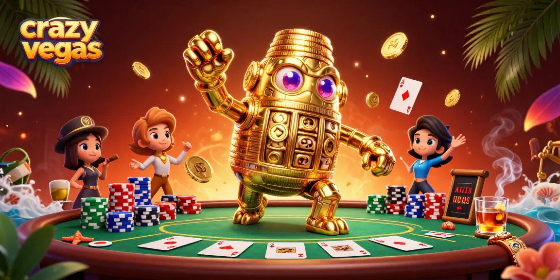 Experience winning thrills with crazyvegas at a vibrant poker table adorned with golden elements.