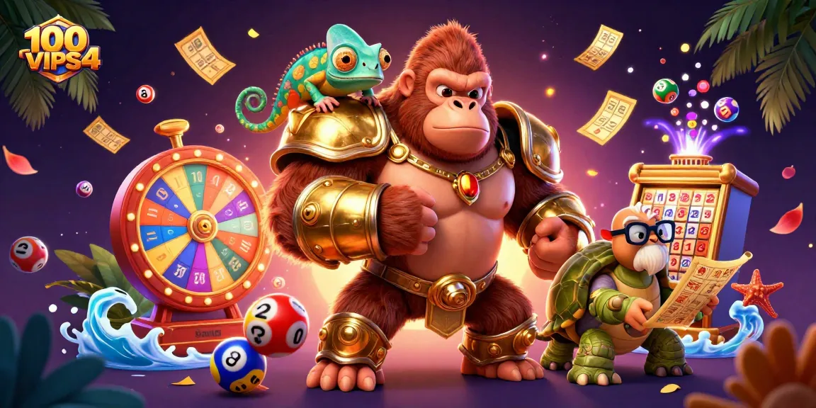 Immerse in the world of 100VIPS4 where fun meets gaming excitement, featuring vibrant lottery elements.